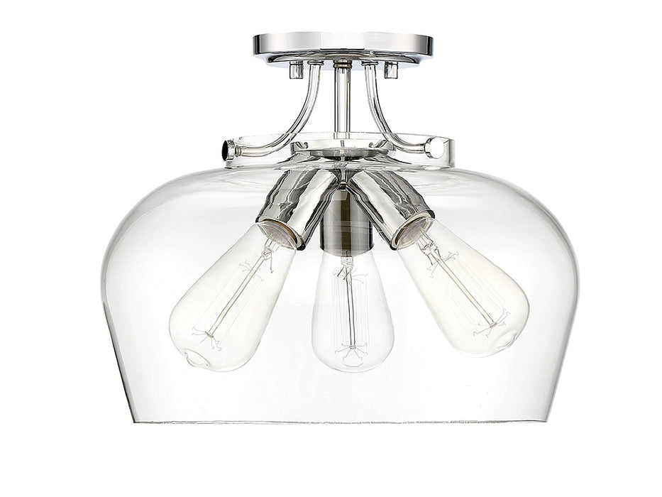 Savoy House 6-4035-3-11 Three Light Semi-Flush Mount, Polished Chrome