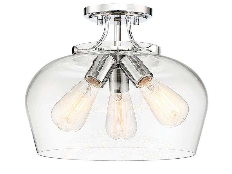 Savoy House 6-4035-3-11 Three Light Semi-Flush Mount, Polished Chrome