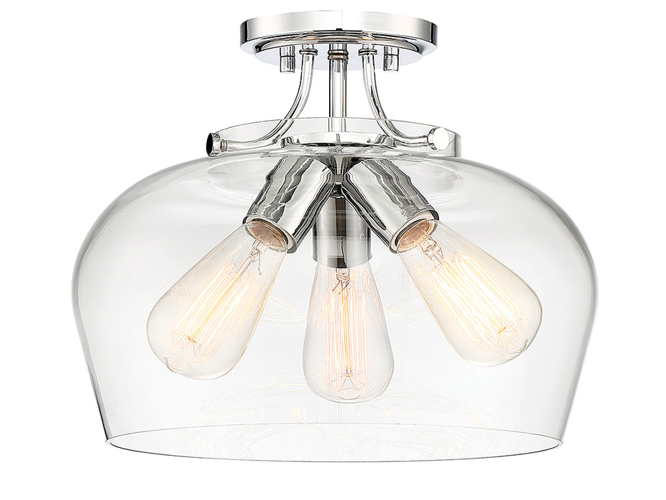 Savoy House 6-4035-3-11 Three Light Semi-Flush Mount, Polished Chrome