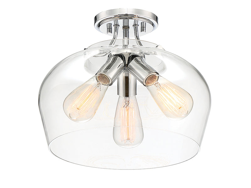 Savoy House 6-4035-3-11 Three Light Semi-Flush Mount, Polished Chrome