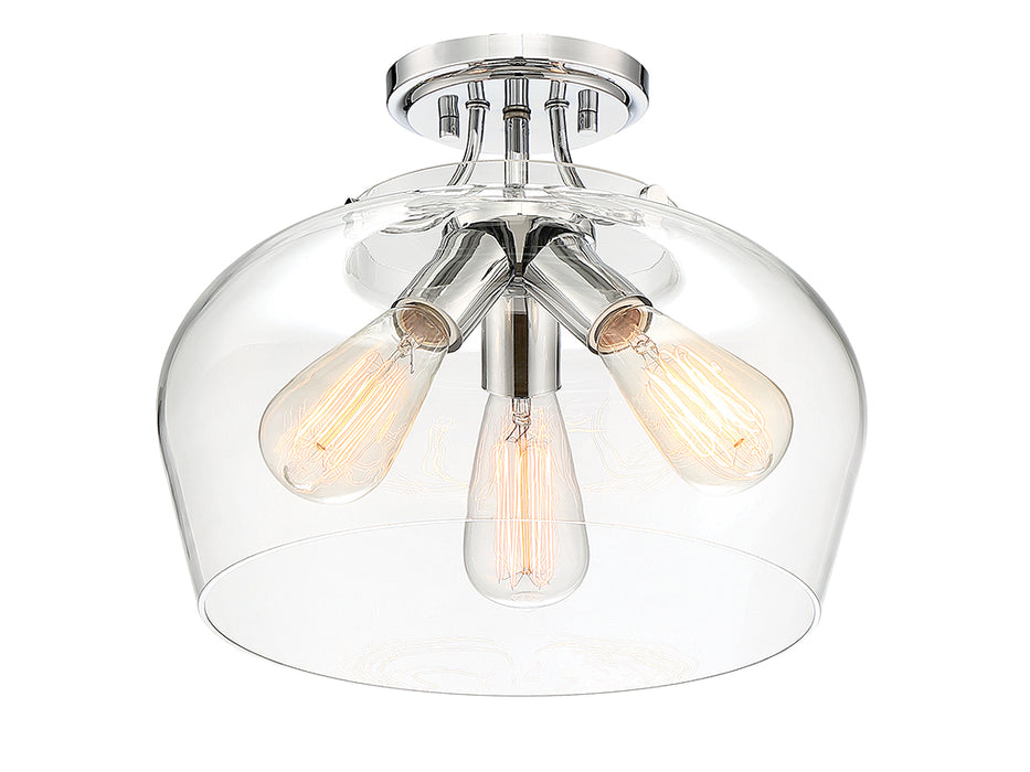 Savoy House 6-4035-3-11 Three Light Semi-Flush Mount, Polished Chrome