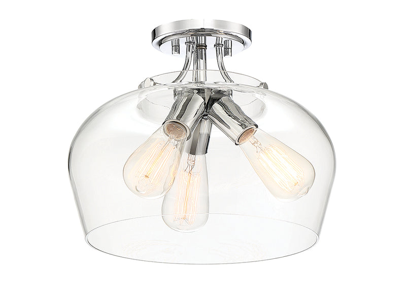 Savoy House 6-4035-3-11 Three Light Semi-Flush Mount, Polished Chrome