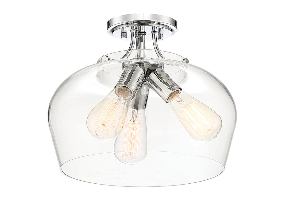 Savoy House 6-4035-3-11 Three Light Semi-Flush Mount, Polished Chrome
