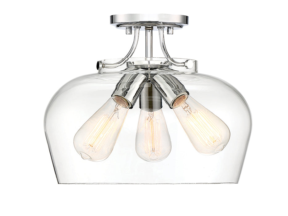 Savoy House 6-4035-3-11 Three Light Semi-Flush Mount, Polished Chrome
