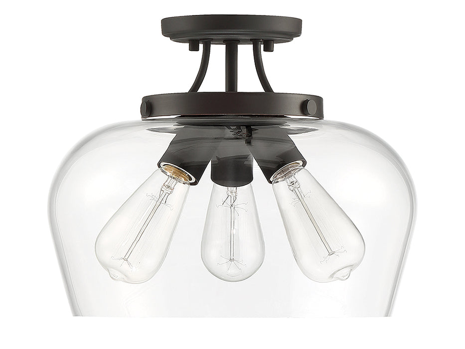 Savoy House 6-4035-3-13 Three Light Semi-Flush Mount, English Bronze