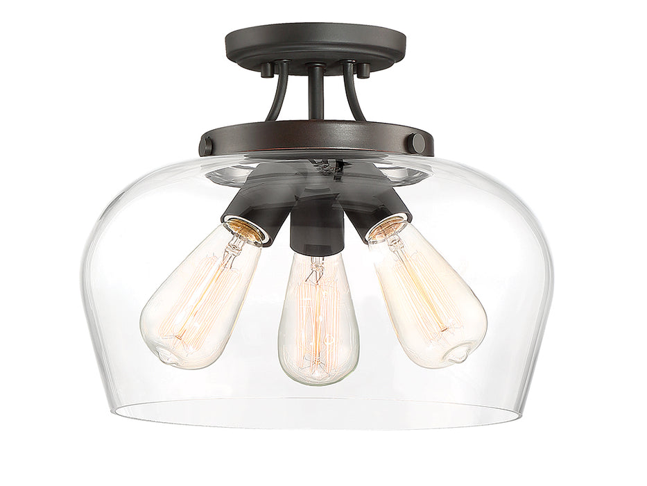Savoy House 6-4035-3-13 Three Light Semi-Flush Mount, English Bronze