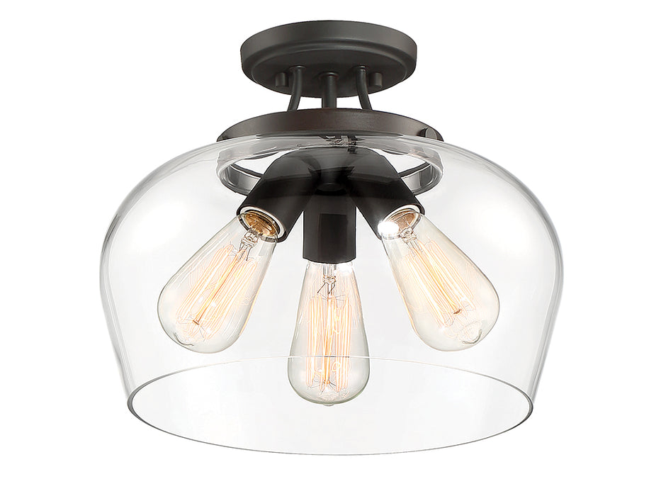 Savoy House 6-4035-3-13 Three Light Semi-Flush Mount, English Bronze