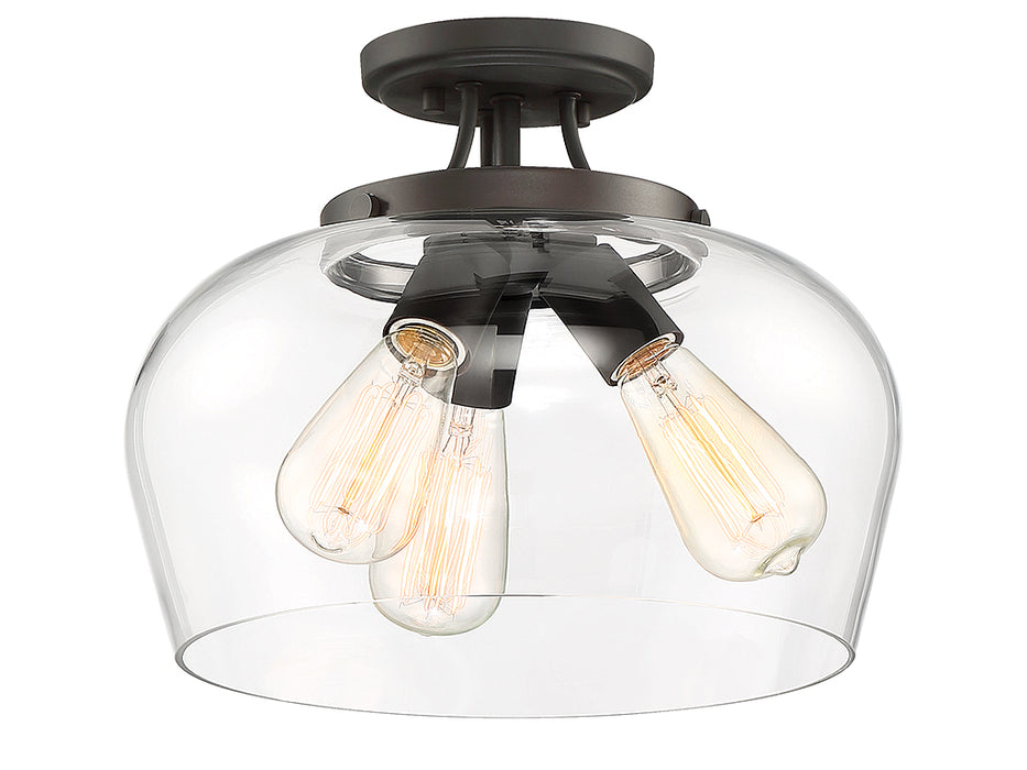Savoy House 6-4035-3-13 Three Light Semi-Flush Mount, English Bronze