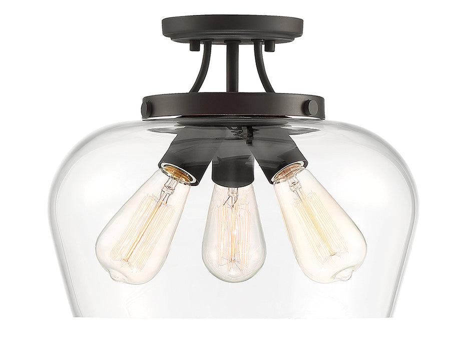Savoy House 6-4035-3-13 Three Light Semi-Flush Mount, English Bronze