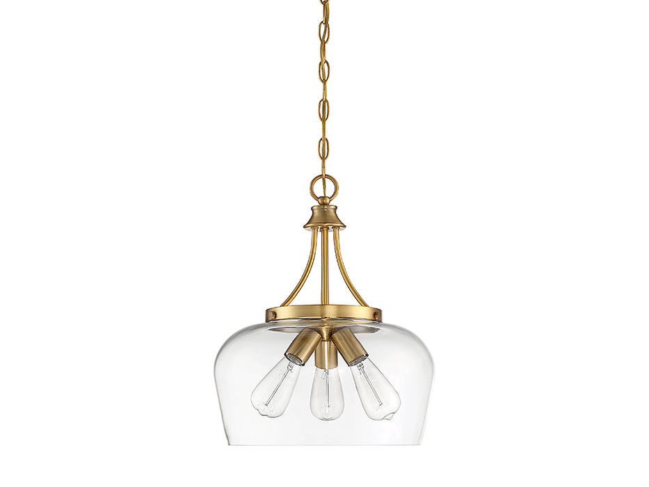 Savoy House 7-4034-3-322 Three Light Pendant, Warm Brass