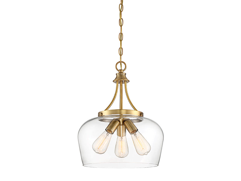 Savoy House 7-4034-3-322 Three Light Pendant, Warm Brass