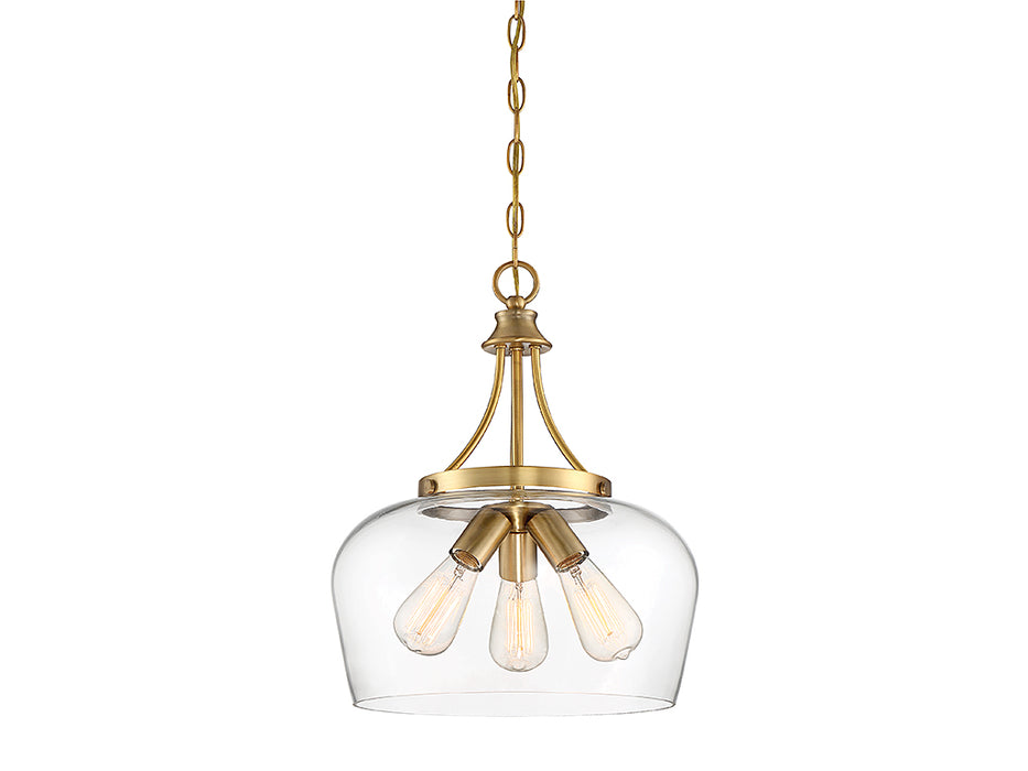 Savoy House 7-4034-3-322 Three Light Pendant, Warm Brass