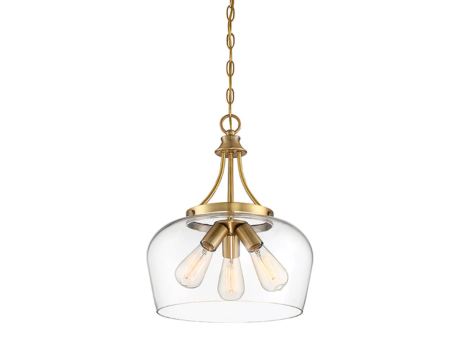 Savoy House 7-4034-3-322 Three Light Pendant, Warm Brass