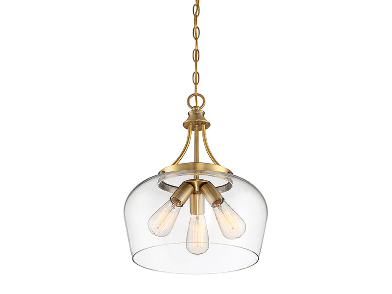 Savoy House 7-4034-3-322 Three Light Pendant, Warm Brass