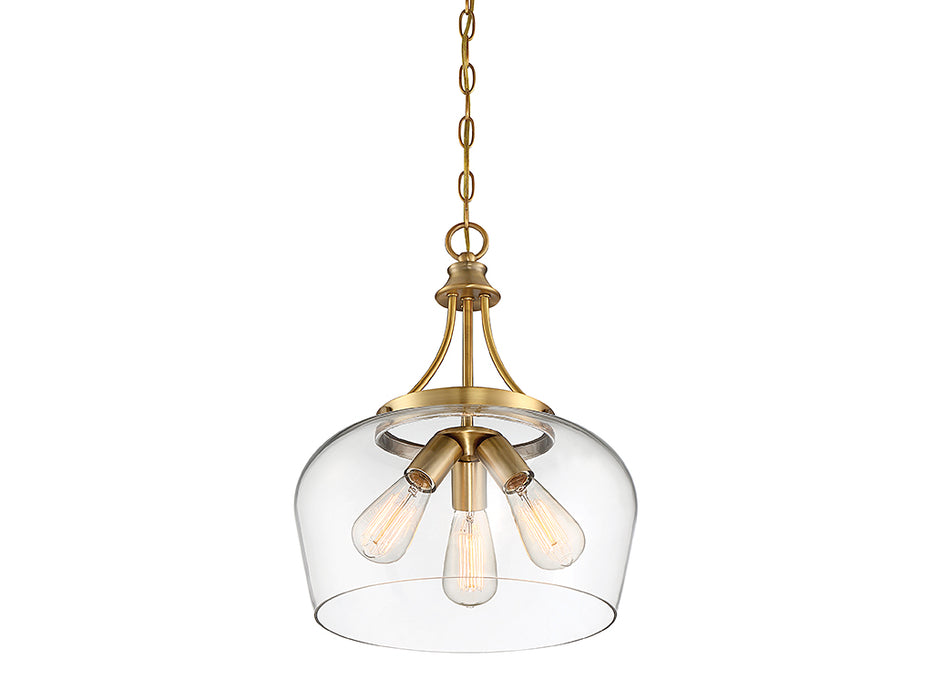 Savoy House 7-4034-3-322 Three Light Pendant, Warm Brass