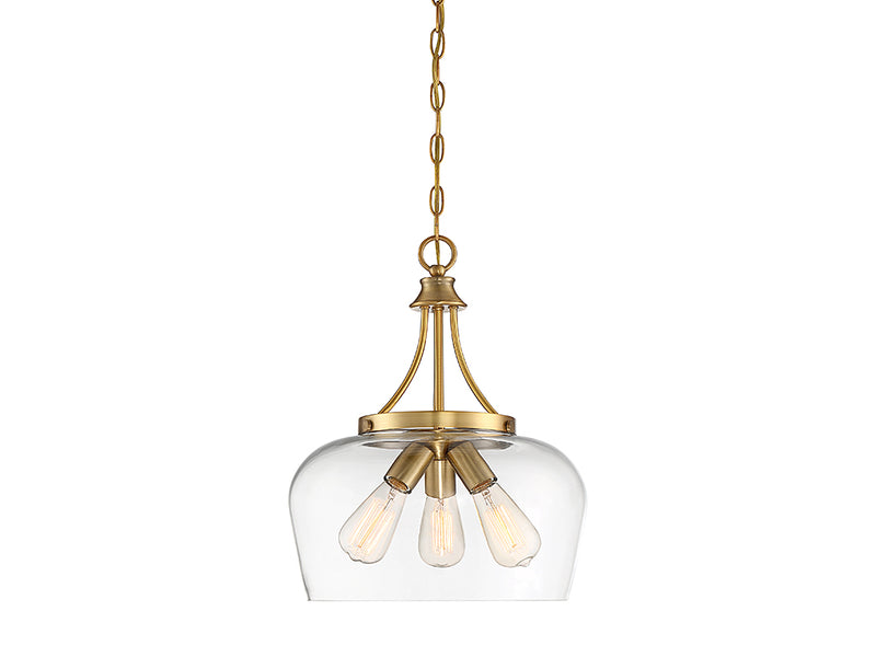 Savoy House 7-4034-3-322 Three Light Pendant, Warm Brass