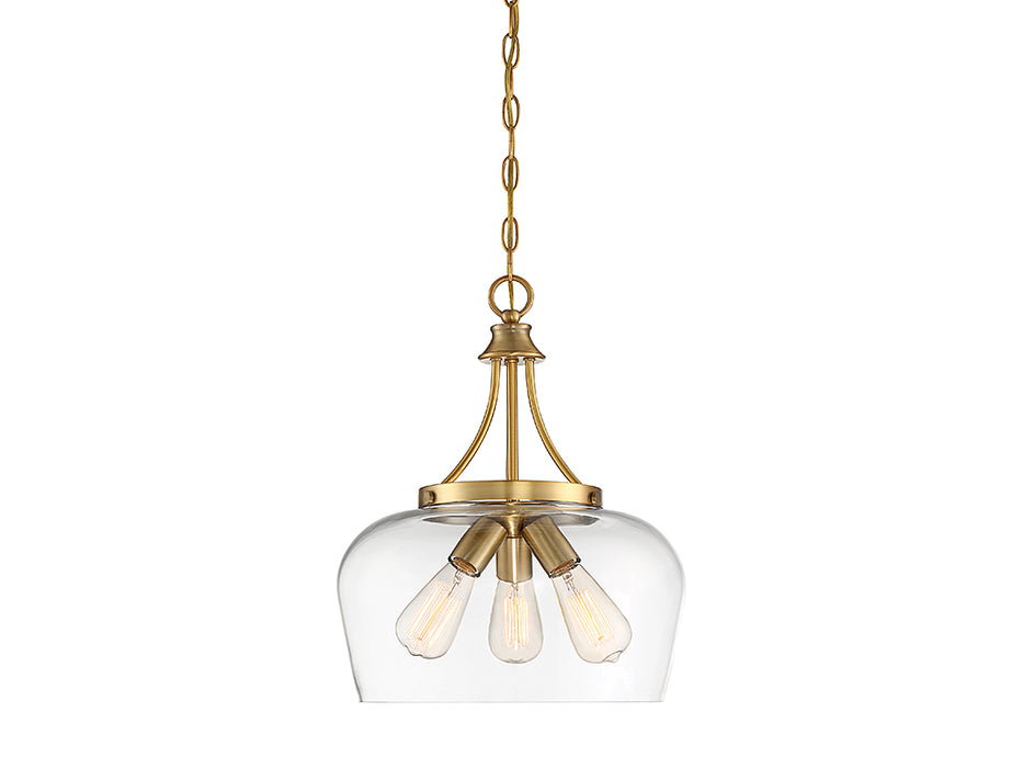 Savoy House 7-4034-3-322 Three Light Pendant, Warm Brass