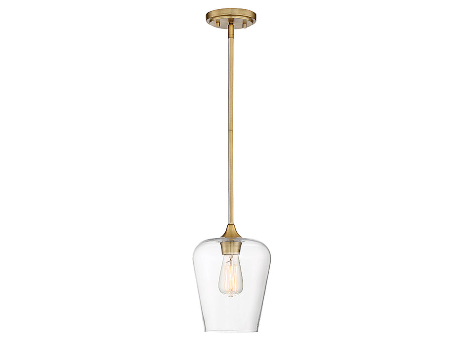 Savoy House 7-4036-1-322 One Light Pendant, Warm Brass
