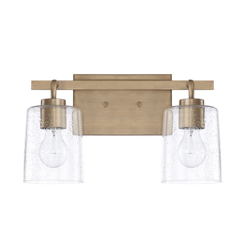 Capital Lighting 128521AD-449 Two Light Vanity, Aged Brass