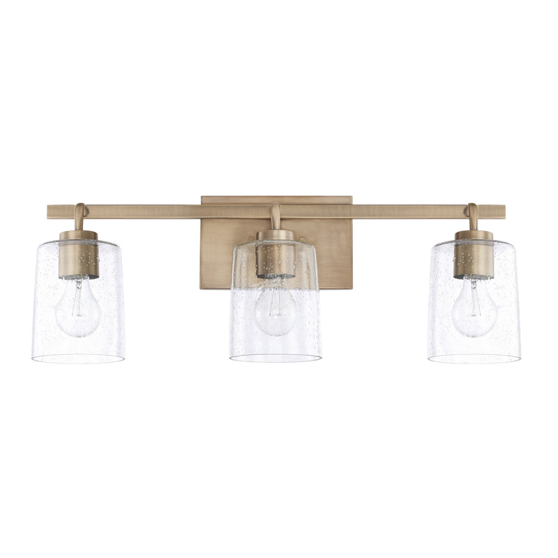 Capital Lighting 128531AD-449 Three Light Vanity, Aged Brass