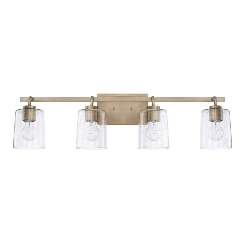 Capital Lighting 128541AD-449 Four Light Vanity, Aged Brass