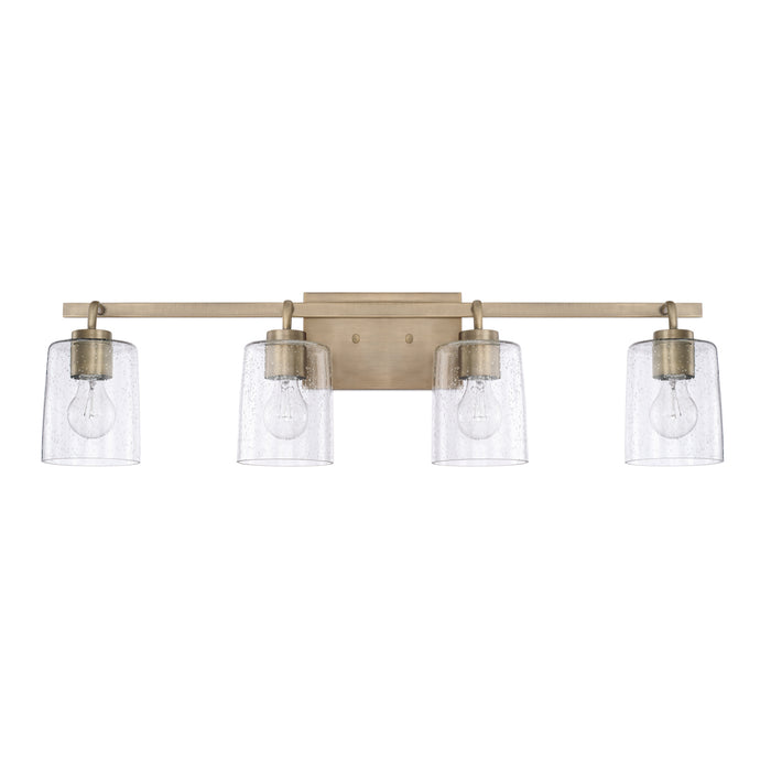Capital Lighting 128541AD-449 Four Light Vanity, Aged Brass