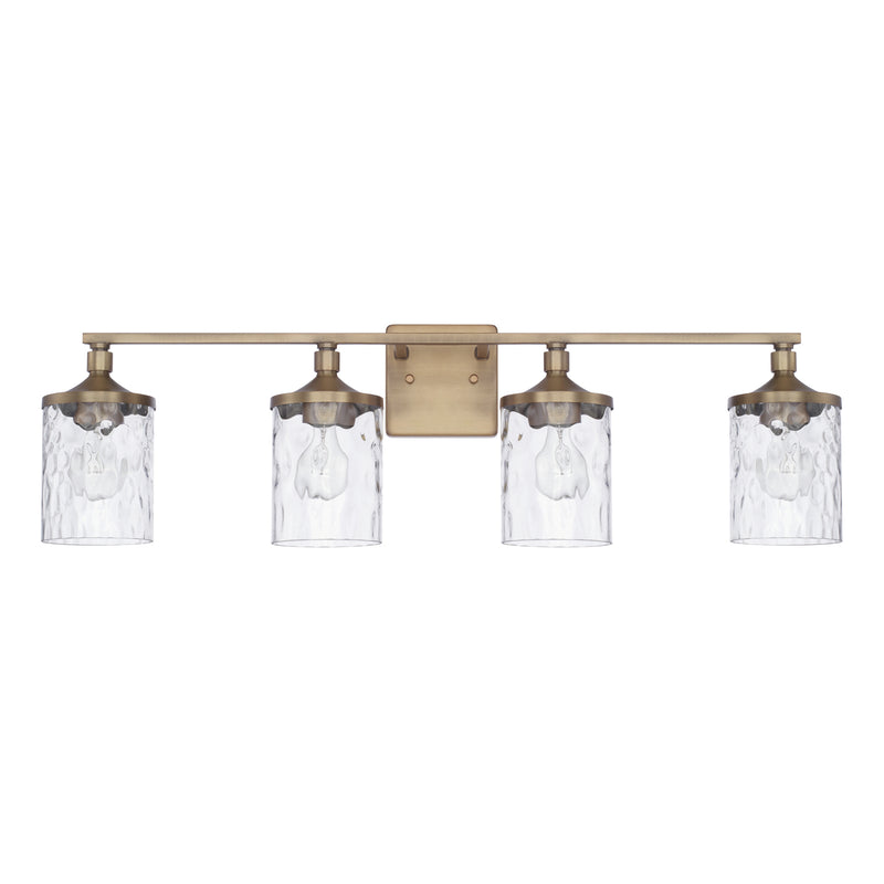 Capital Lighting 128841AD-451 Four Light Vanity, Aged Brass