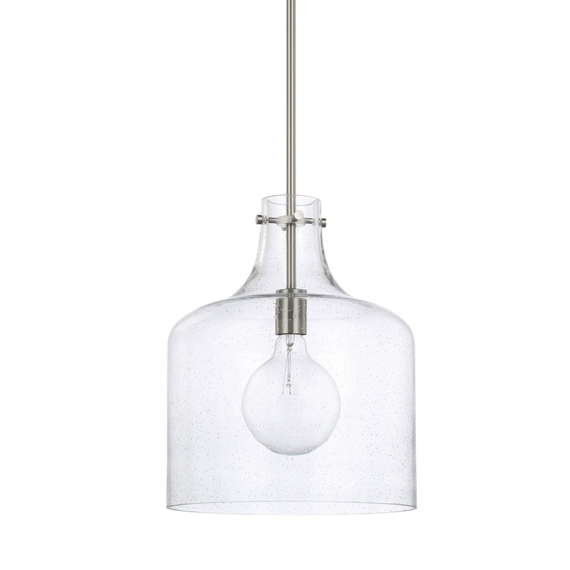 Capital Lighting 325712BN One Light Pendant, Brushed Nickel