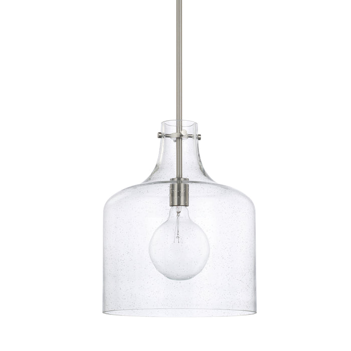 Capital Lighting 325712BN One Light Pendant, Brushed Nickel