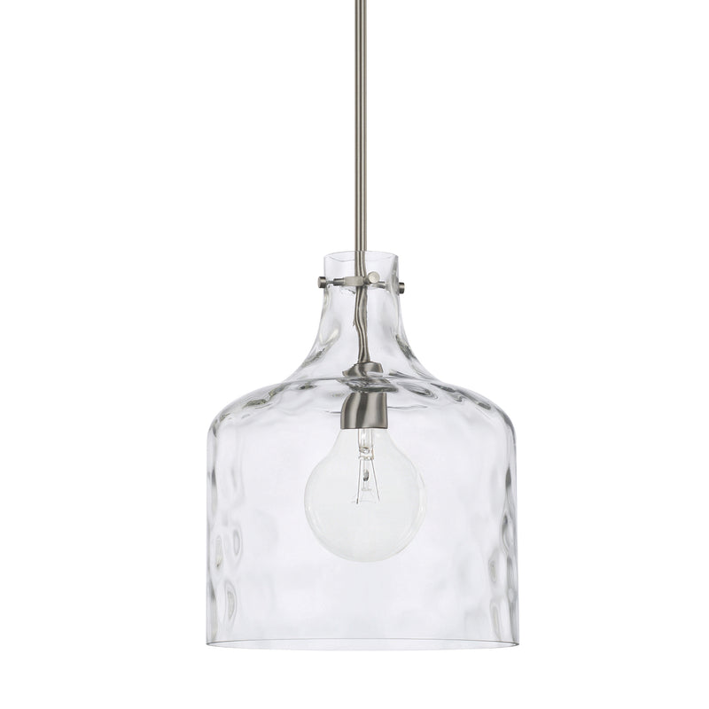 Capital Lighting 325717BN One Light Pendant, Brushed Nickel