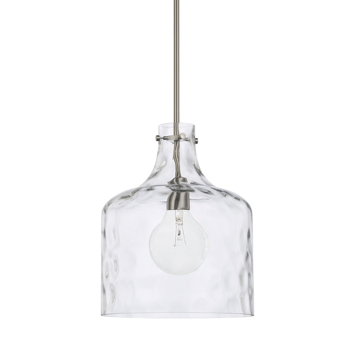 Capital Lighting 325717BN One Light Pendant, Brushed Nickel
