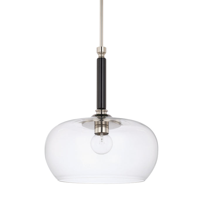 Capital Lighting 325811BT-438 One Light Pendant, Black Tie