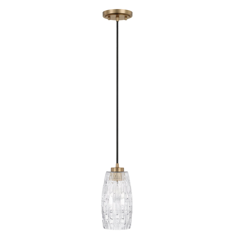 Capital Lighting 328611AD-450 One Light Pendant, Aged Brass