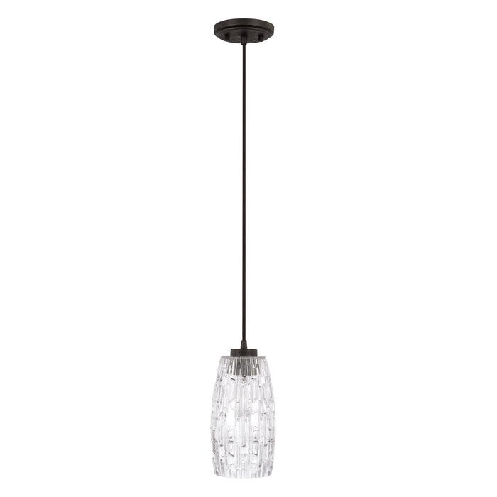 Capital Lighting 328611BI-450 One Light Pendant, Black Iron
