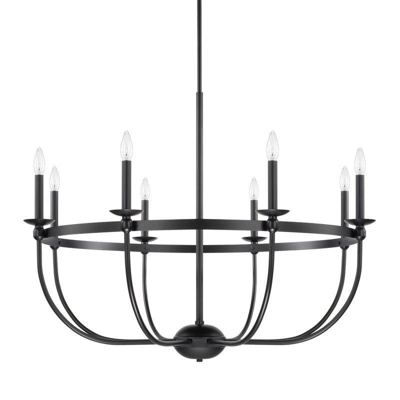 Capital Lighting 425181MB Eight Light Chandelier, Matte Black