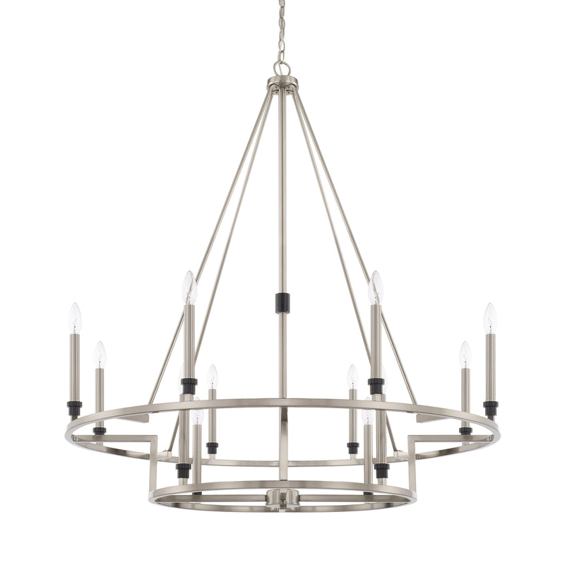 Capital Lighting 425201BT 12 Light Chandelier, Black Tie