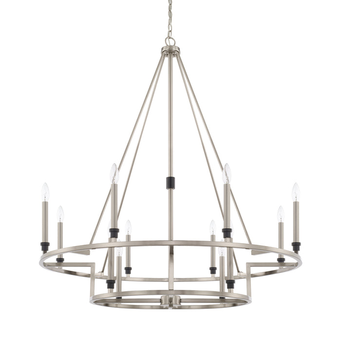 Capital Lighting 425201BT 12 Light Chandelier, Black Tie