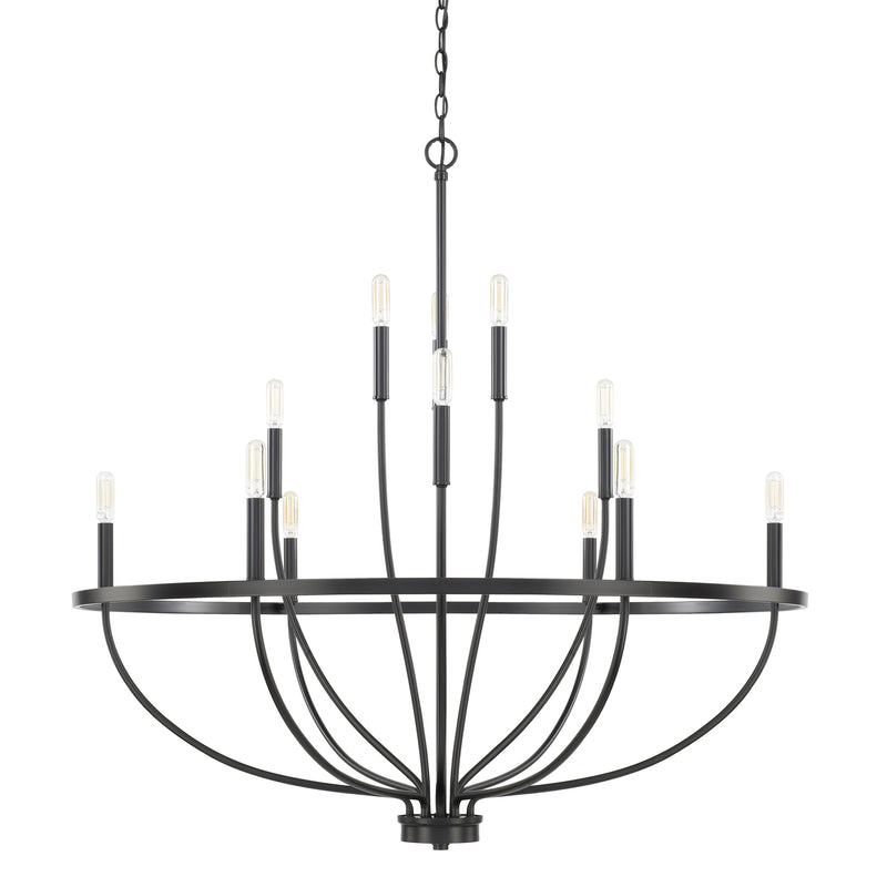 Capital Lighting 428501MB 12 Light Chandelier, Matte Black
