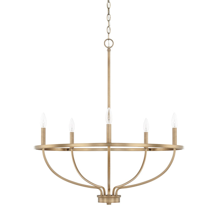 Capital Lighting 428551AD Five Light Chandelier, Aged Brass (Open Box - Final Sale)
