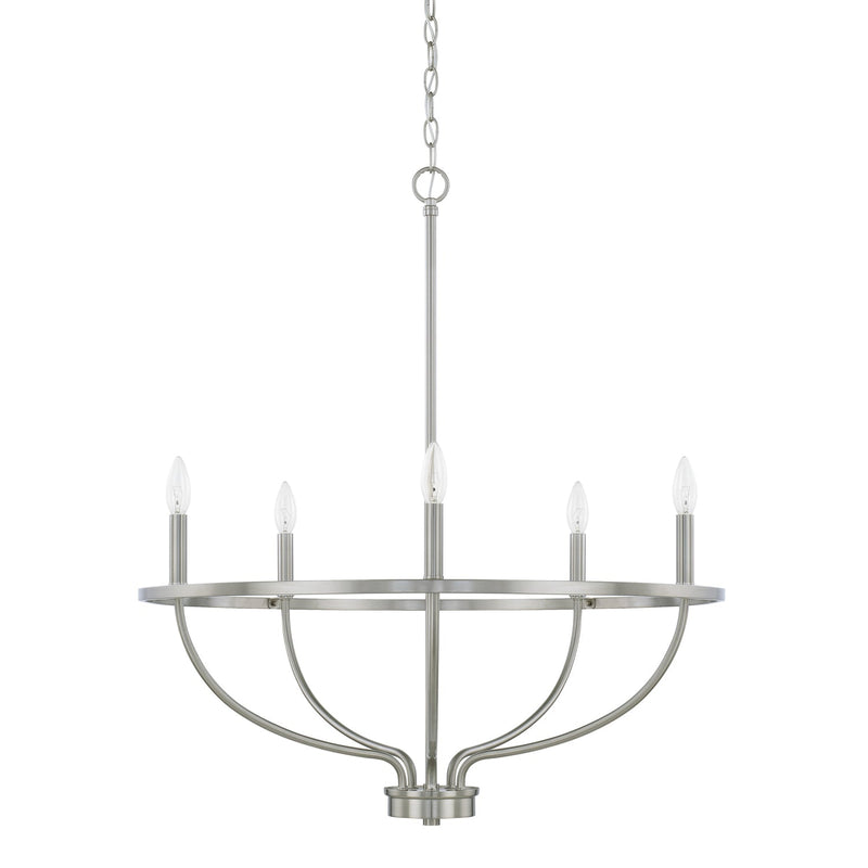 Capital Lighting 428551BN Five Light Chandelier, Brushed Nickel (Open Box - Final Sale)