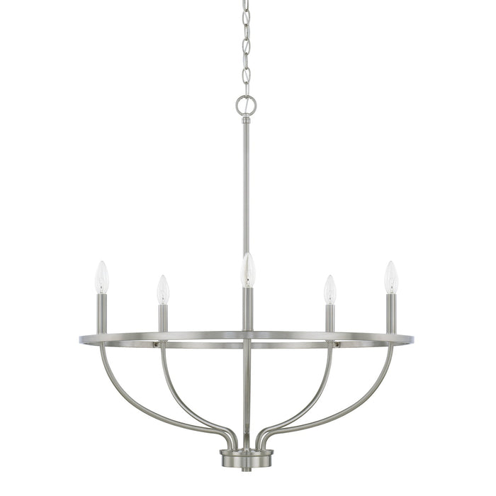 Capital Lighting 428551BN Five Light Chandelier, Brushed Nickel (Open Box - Final Sale)