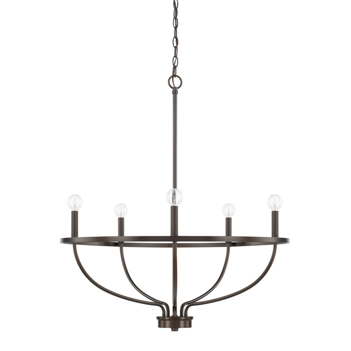 Capital Lighting 428551BZ Five Light Chandelier, Bronze