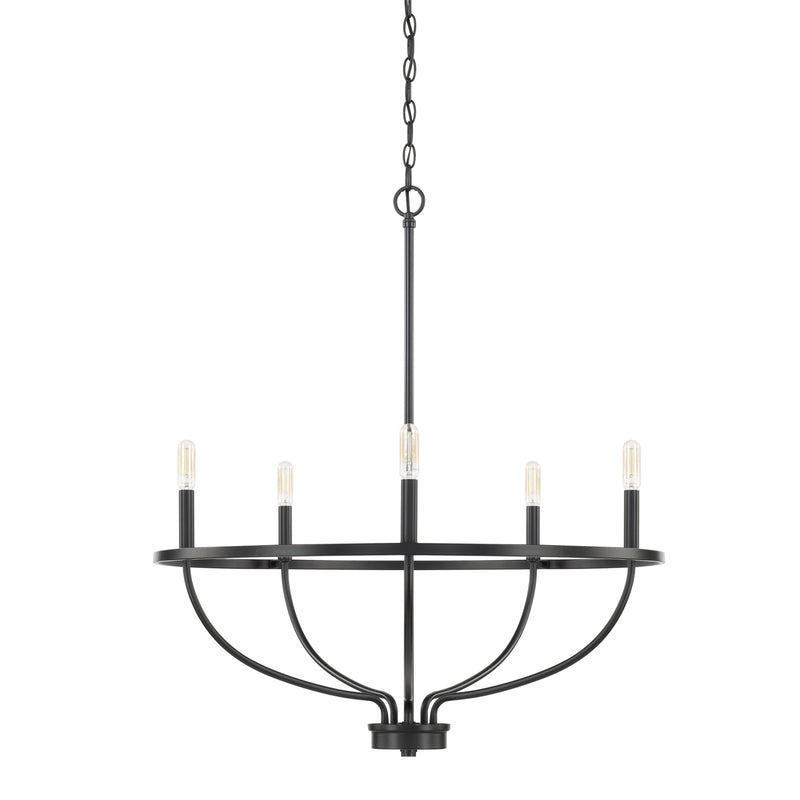 Capital Lighting 428551MB Five Light Chandelier, Matte Black
