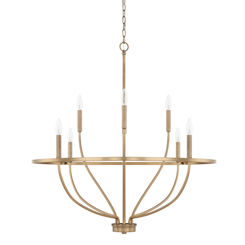 Capital Lighting 428581AD Eight Light Chandelier, Aged Brass
