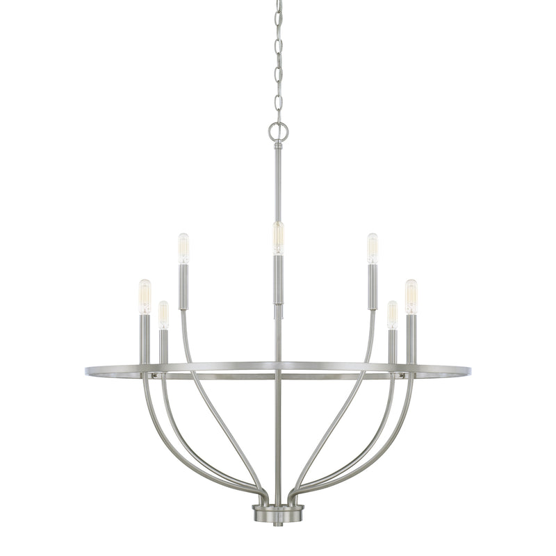 Capital Lighting 428581BN Eight Light Chandelier, Brushed Nickel