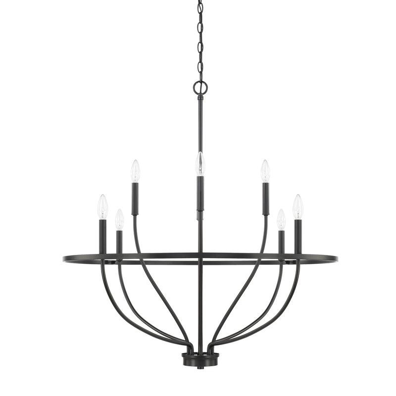 Capital Lighting 428581MB Eight Light Chandelier, Matte Black