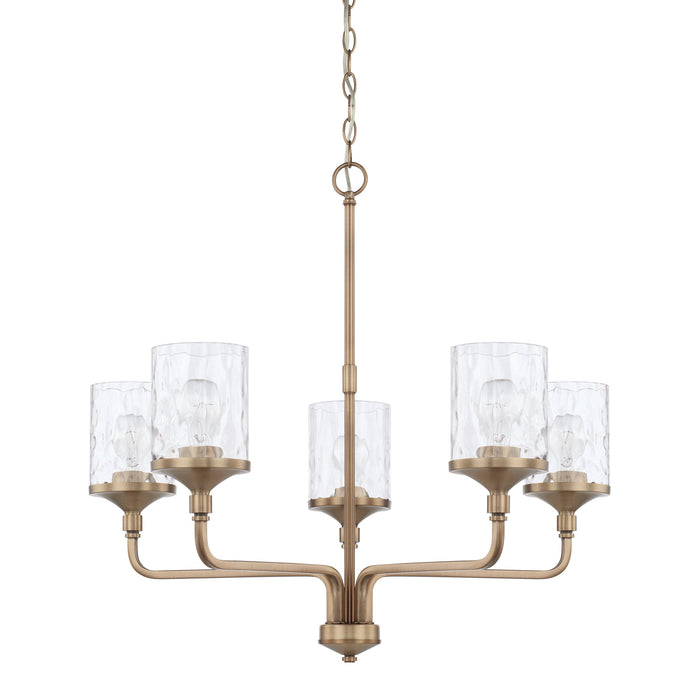Capital Lighting 428851AD-451 Five Light Chandelier, Aged Brass