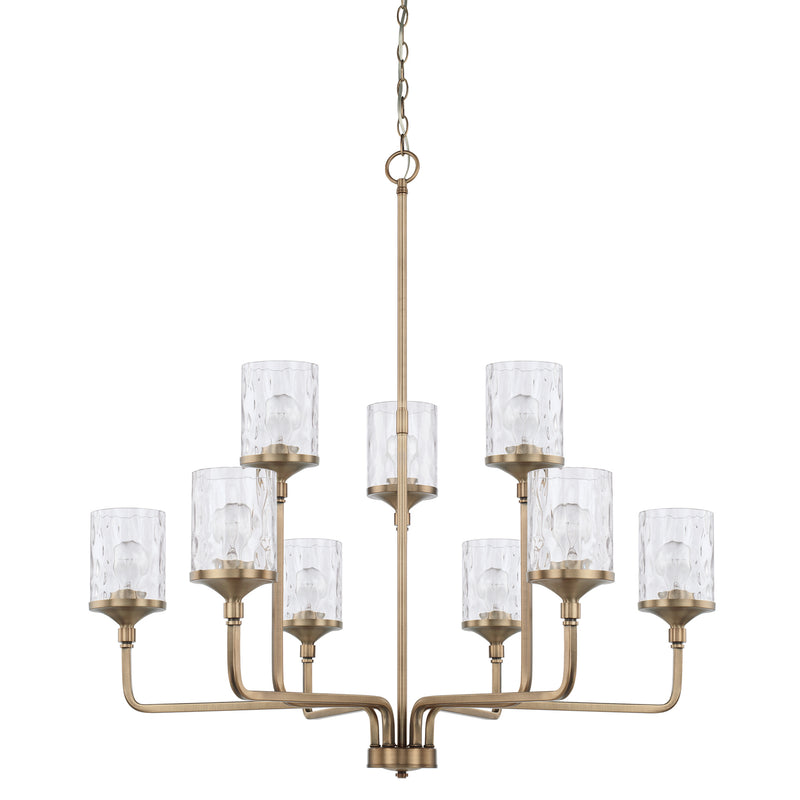 Capital Lighting 428891AD-451 Nine Light Chandelier, Aged Brass