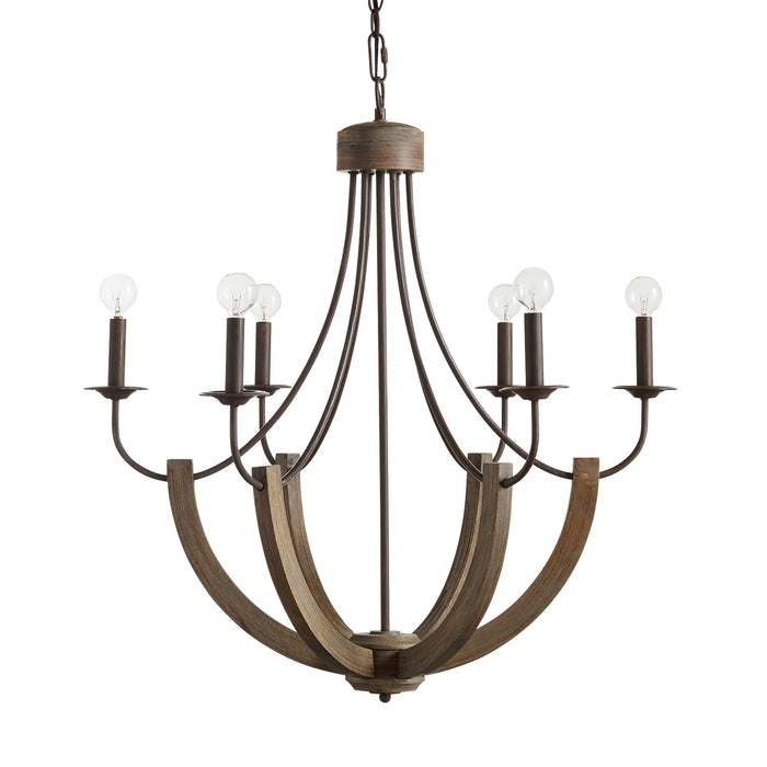 Capital Lighting 429161NG Six Light Chandelier, Nordic Grey