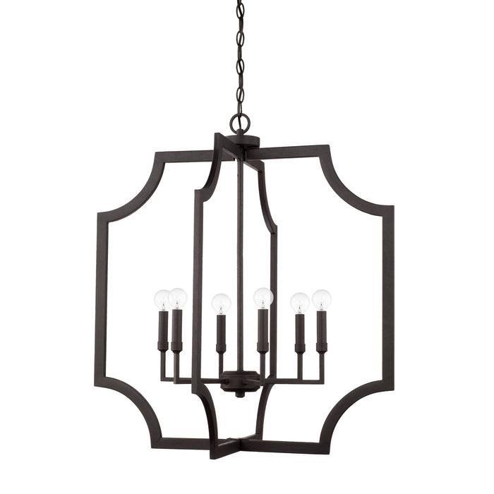Capital Lighting 526161BI Six Light Foyer, Black Iron